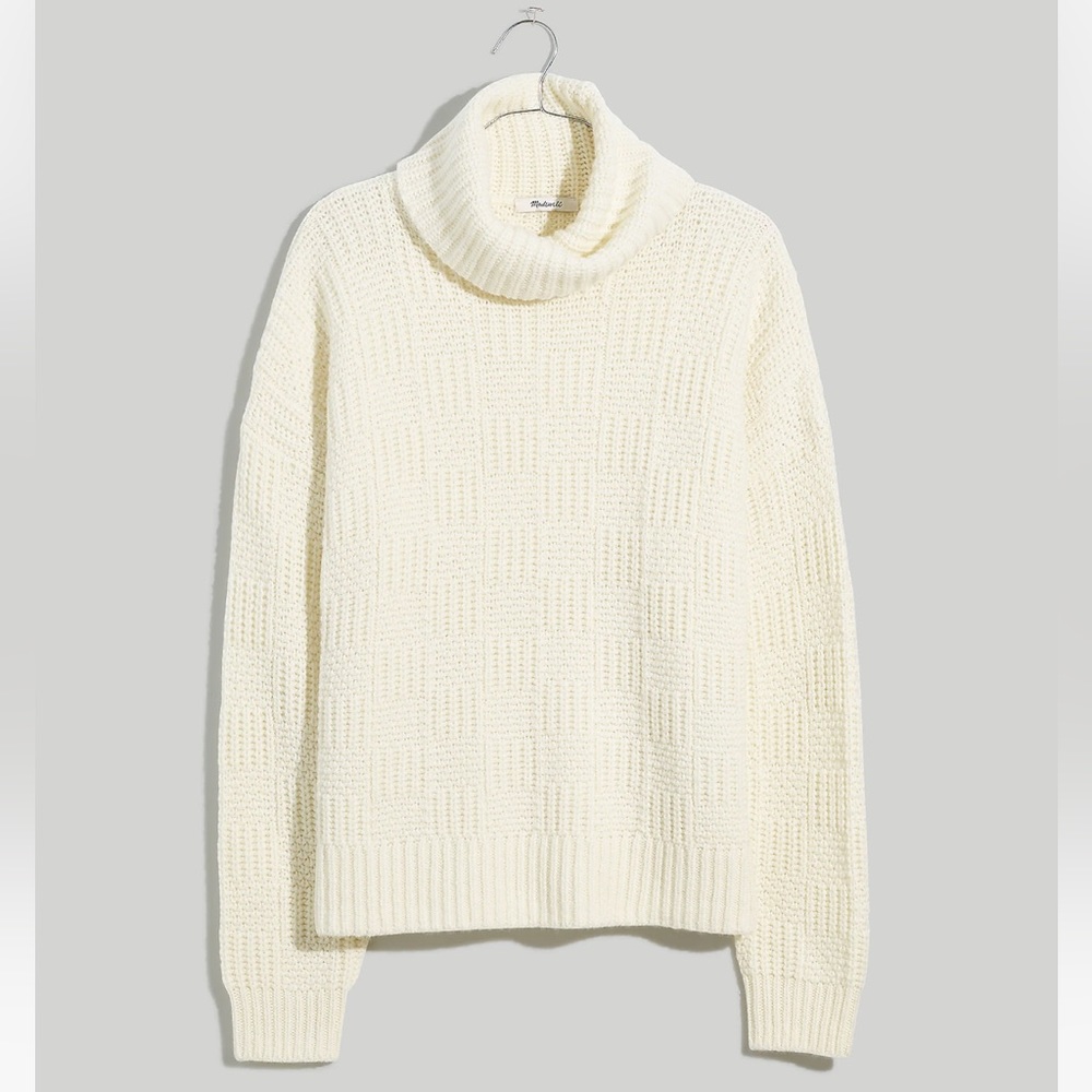 NWT Madewell Checkered Turtleneck Sweater - Picture 5 of 6